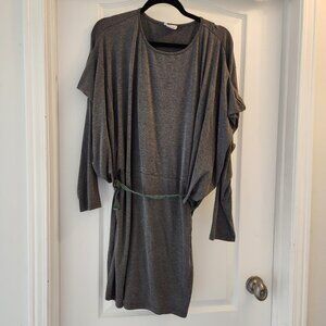 A Shappe Trendy Charcoal Grey loose Dress, Round neck, Trendy sleeves, US M to L